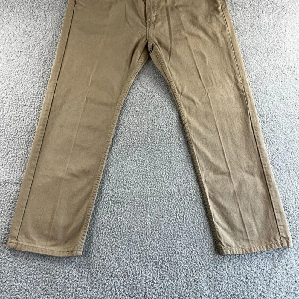 NEW Levis 505 Jeans Mens 36x29 Beige Straight Leg Regular Fit Denim Grunge Chore
